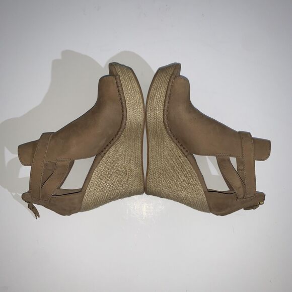 UGG Shoes Womens 9.5 Jolina Tan Wedge Sandals Espadrille Ankle Zip 1010994 - Picture 8 of 10